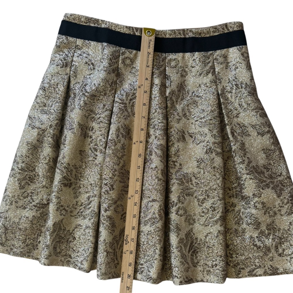 Dolce & Gabbana Gold and Black Foil Floral A-Line Skirt, Certified Authentic - Picture 9 of 13